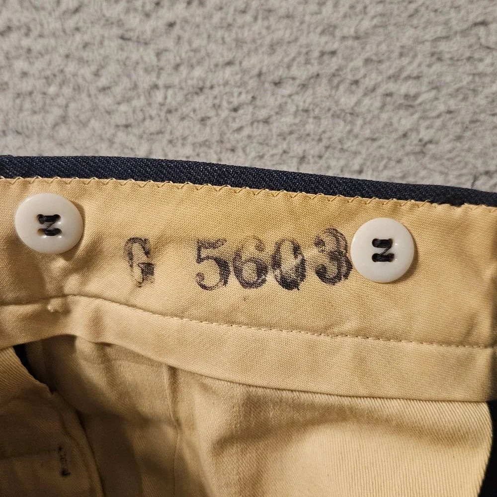 Vintage 1951 USAF Wool Serge Trousers Blue 84 Barry Sportswear 32x33 Military